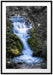 Wasserfall im grünen Wald B&W Detail Passepartout Rechteckig 100