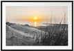 Dünenblick auf Meer bei Sonnenuntergang B&W Detail Passepartout Rechteckig 100