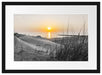 Dünenblick auf Meer bei Sonnenuntergang B&W Detail Passepartout Rechteckig 40