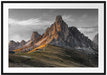 Dolomiten im Sonnenuntergang B&W Detail Passepartout Rechteckig 100