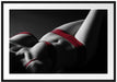 Frauenkörper in sexy roter Unterwäsche B&W Detail Passepartout Rechteckig 100