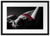 Frauenkörper in sexy roter Unterwäsche B&W Detail Passepartout Rechteckig 40