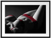Frauenkörper in sexy roter Unterwäsche B&W Detail Passepartout Rechteckig 80