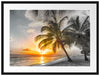 Palmen im Sonnenuntergang auf Barbados B&W Detail Passepartout Rechteckig 80
