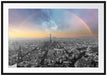 Panorama Regenbogen über Paris B&W Detail Passepartout Rechteckig 100