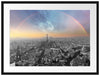 Panorama Regenbogen über Paris B&W Detail Passepartout Rechteckig 80