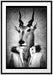 Antilopenkopf mit Menschenkörper, Monochrome Passepartout Rechteckig 100
