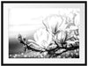 Wunderschöne Magnolien Nahaufnahme, Monochrome Passepartout Rechteckig 80