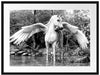 Pegasus im Fluss eines Herbstwaldes, Monochrome Passepartout Rechteckig 80