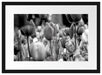 Bunte holländische Tulpen Nahaufnahme, Monochrome Passepartout Rechteckig 40
