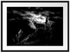 Heulende Wölfe bei Mondschein, Monochrome Passepartout Rechteckig 80