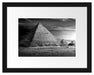 Ägyptische Pyramiden bei Sonnenuntergang, Monochrome Passepartout Rechteckig 30