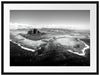 Blick von oben auf die Trauminsel Mauritius, Monochrome Passepartout Rechteckig 80