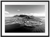 Luftaufnahme von Kapstadt, Monochrome Passepartout Rechteckig 80