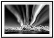 Nordlichter über Gletscher in Norwegen, Monochrome Passepartout Rechteckig 100