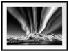 Nordlichter über Gletscher in Norwegen, Monochrome Passepartout Rechteckig 80