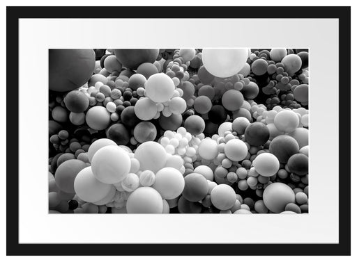 Hunderte bunte Luftballons, Monochrome Passepartout Rechteckig 40
