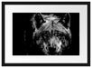 Nahaufnahme Wolf mit gelben Augen, Monochrome Passepartout Rechteckig 40