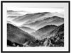Nebelige Berglandschaft im Herbst, Monochrome Passepartout Rechteckig 80