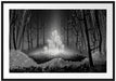 Leuchtende Zauberblumen im Wald, Monochrome Passepartout Rechteckig 100
