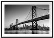 Oakland Bay Brücke bei Sonnenuntergang, Monochrome Passepartout Rechteckig 100