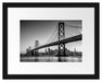 Oakland Bay Brücke bei Sonnenuntergang, Monochrome Passepartout Rechteckig 30