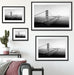 Golden Gate Bridge in der Abenddämmerung, Monochrome Passepartout Wohnzimmer Rechteckig