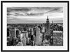 New York City bei Sonnenuntergang, Monochrome Passepartout Rechteckig 80