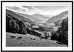 Kuhherde auf Zillertaler Almwiese, Monochrome Passepartout Rechteckig 100