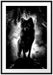 Böser Wolf bei Gewitter im Höhleneingang, Monochrome Passepartout Rechteckig 100