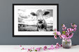 Nahaufnahme Kuh auf grüner Weide, Monochrome Passepartout Detail Rechteckig