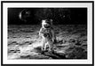 Einsamer Astronaut auf dem Mond, Monochrome Passepartout Rechteckig 100