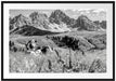 Alpenszene mit Kühen auf grüner Wiese, Monochrome Passepartout Rechteckig 100