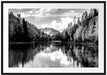 Bergsee mit Herbstwald, Monochrome Passepartout Rechteckig 100