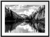 Bergsee mit Herbstwald, Monochrome Passepartout Rechteckig 80
