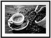 Espressotasse mit Kaffeebohnen, Monochrome Passepartout Rechteckig 80