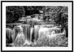 Türkise Wasserfälle in Thailand, Monochrome Passepartout Rechteckig 100