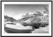 Winterlandschaft mit gefrorenem Bergsee, Monochrome Passepartout Rechteckig 100