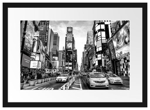Times Square in new York City, Monochrome Passepartout Rechteckig 40