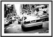 Gelbe Taxis am Times Square in New York, Monochrome Passepartout Rechteckig 100