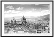 Panoramablick über die Dächer von Florenz, Monochrome Passepartout Rechteckig 100