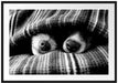 Hundeschnauzen unter Kuscheldecke, Monochrome Passepartout Rechteckig 100