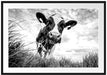 Nahaufnahme Grasende Kuh auf Weide, Monochrome Passepartout Rechteckig 100