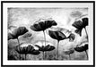 Mohnblumen gezeichnet, Monochrome Passepartout Rechteckig 100