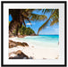 Palmenstrand Seychellen Passepartout Quadratisch 55x55