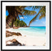 Palmenstrand Seychellen Passepartout Quadratisch 70x70