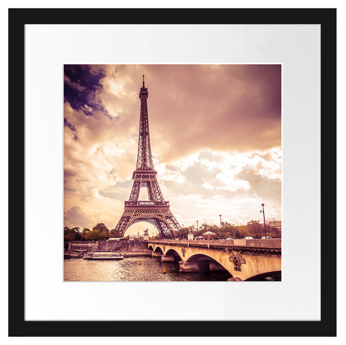Eiffelturm in Paris Passepartout Quadratisch 40x40