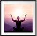 Yoga in den Bergen Passepartout Quadratisch 70x70