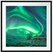 Nordlichter über Island Passepartout Quadratisch 70x70
