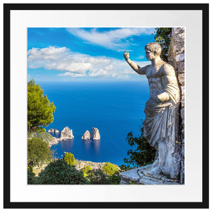 Insel Capri in Italien Passepartout Quadratisch 55x55